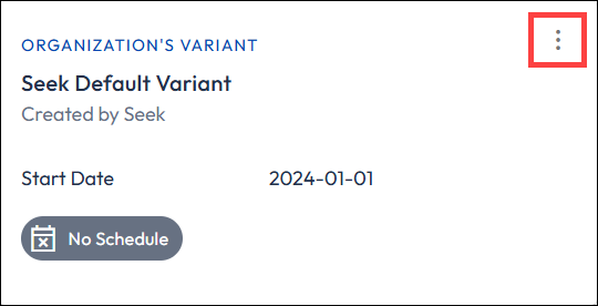More options menu on a Variant card